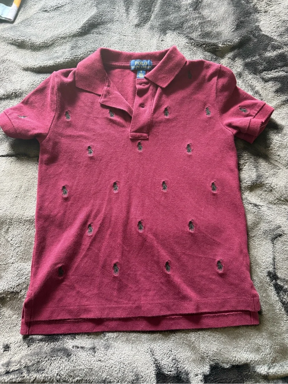 Polo by Ralph Lauren Boys Burgundy Embroidered Pony Polo